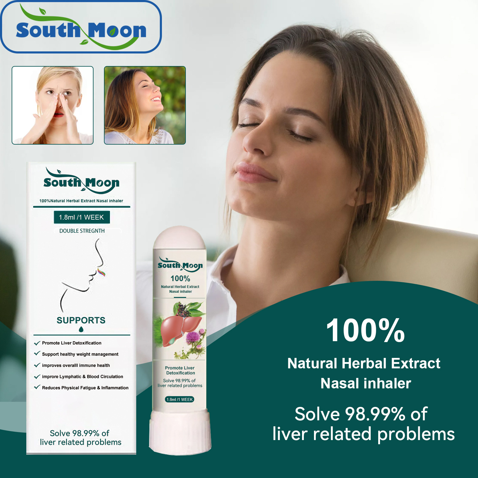 South Moon Nasal Inhaler Clean the Nasal Cavity Nasal Congestion Relief