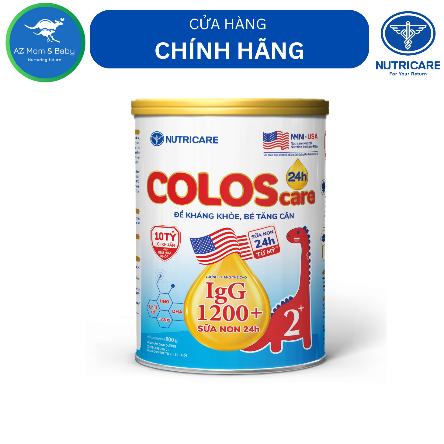 Sữa bột nutricare coloscare 24h 2+ 800g