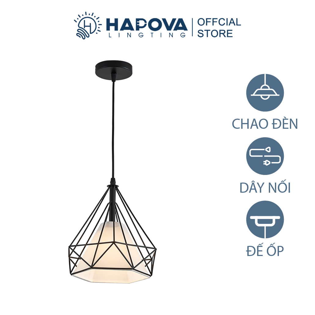 Đèn thả trần trang trí phòng khách bàn ăn đèn thả kim cương  HAPOVA DT6527 cỡ 250mm
