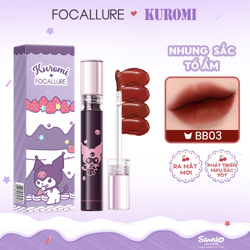   Focallure x Sanrio  Son Kem Dưỡng ẩm Sắc Tố Cao Lâu Trôi Mềm Mượt 