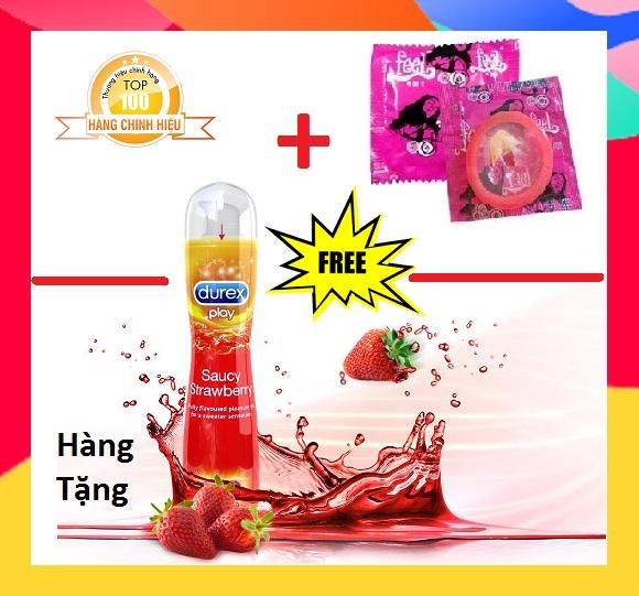 [HCM][Mua 1 Tặng 1] Bao cao su Feel 4in1 (1Bcs) + Tặng 1 Gel bôi trơn Durex Play Strawberry Dâu 100ml - Hãng phân phối chính thức