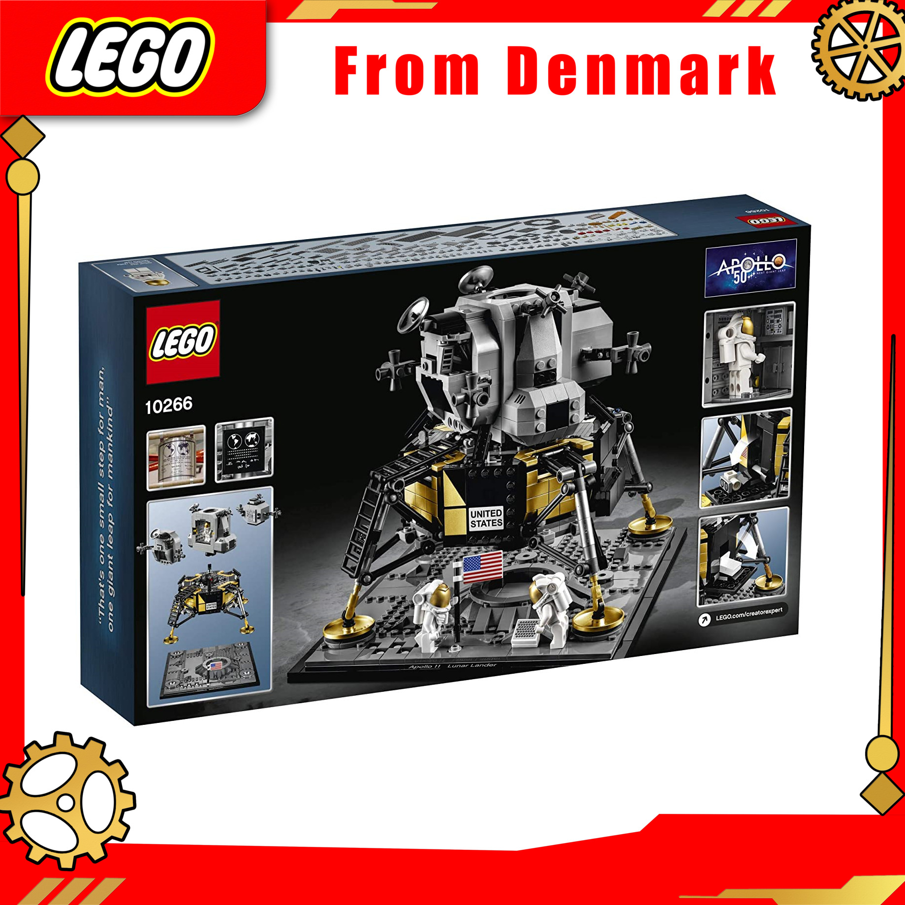 Lego creator expert apollo 11 lunar lander 10266 building kit guaranteed genuine from denmark
