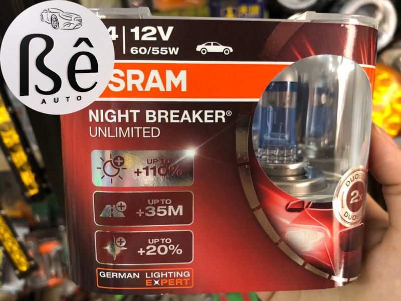 Bóng Đèn Osram Siêu Sáng, Bóng Đèn Osram Tăng Sáng, Bóng Đèn Osram H4 12V 55W Tăng Sáng, Chiếu Xa 35m - P43t