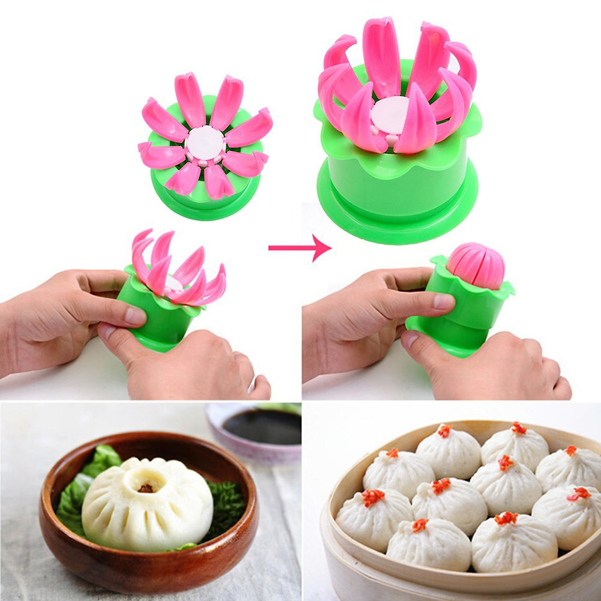 Khuôn làm bánh bao hình Hoa Sen Size Lớn - Size Nhỏ
