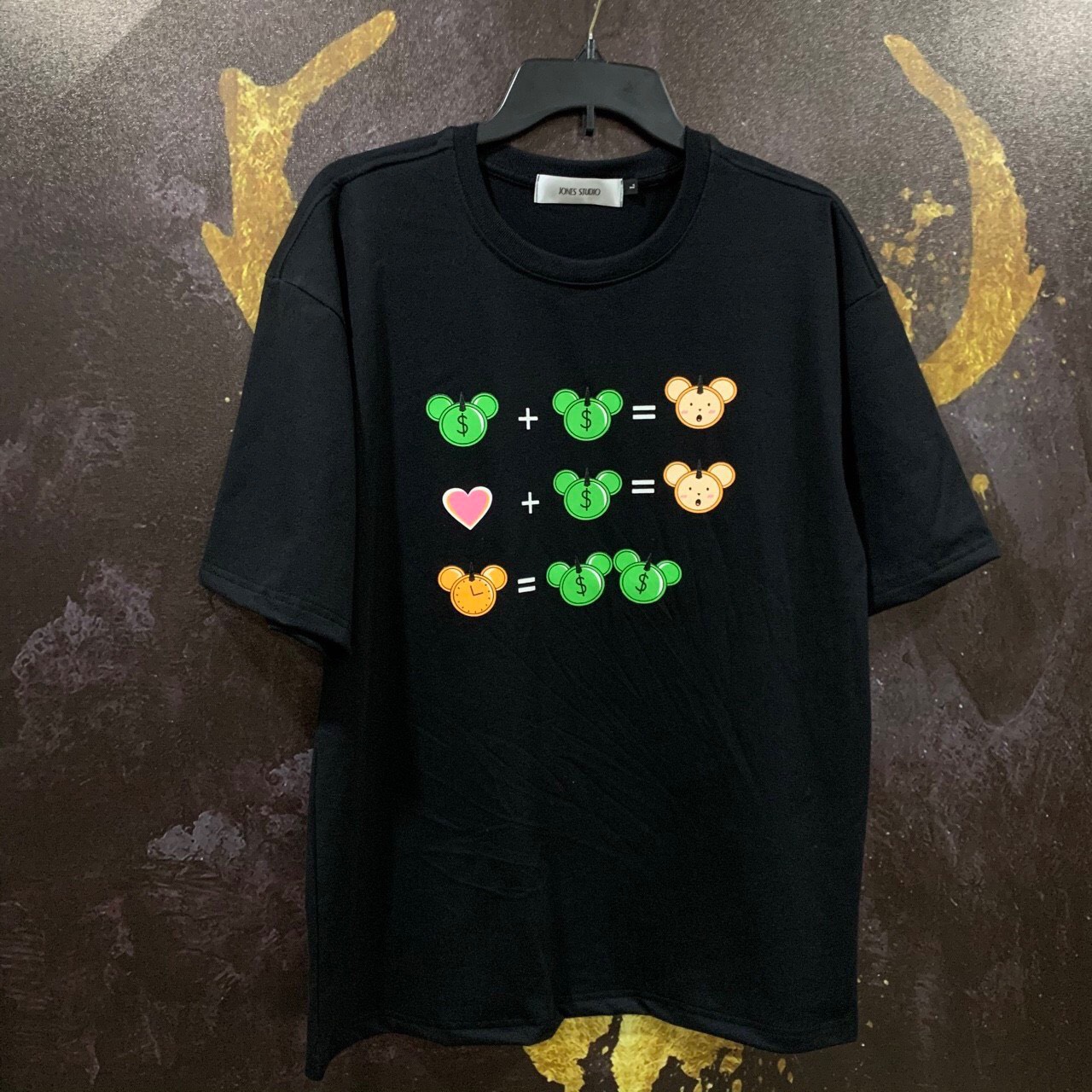 Áo thun tee UNCOVER GẤU MONEY TIME SICI form rộng tay lỡ oversize unisex ulzzang Hàn Quốc