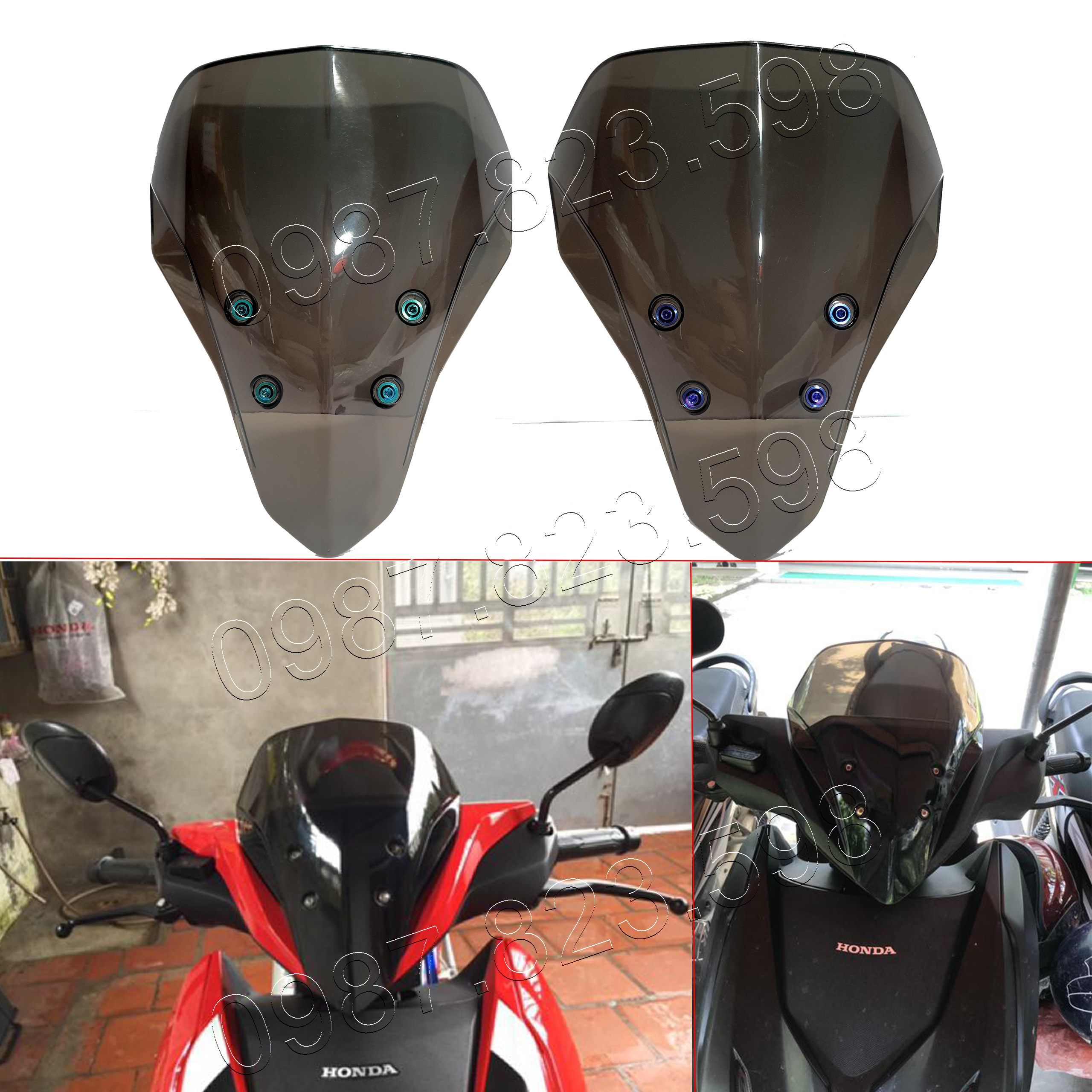 Kính Chắn Gió Winner X Hãng Chính Hãng Motorart Mẫu V2, Kính Chắn Gió Winner X Màu Xanh Lục, Kính Chắn Gió Winner X Màu Xanh Dương