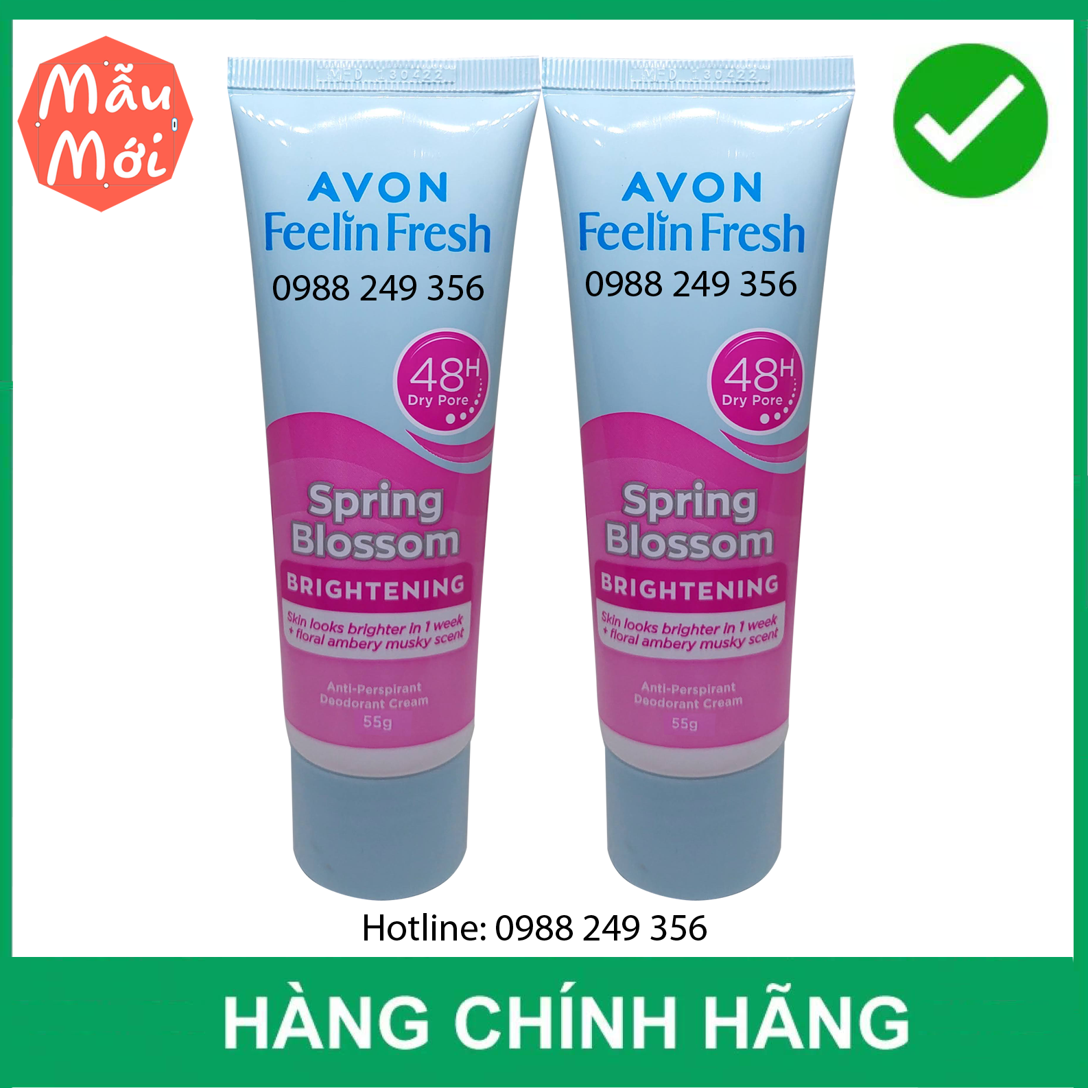 Combo 2 Kem Làm Trắng Nách Và Khử Mùi AVON Feelin Fresh 55g
