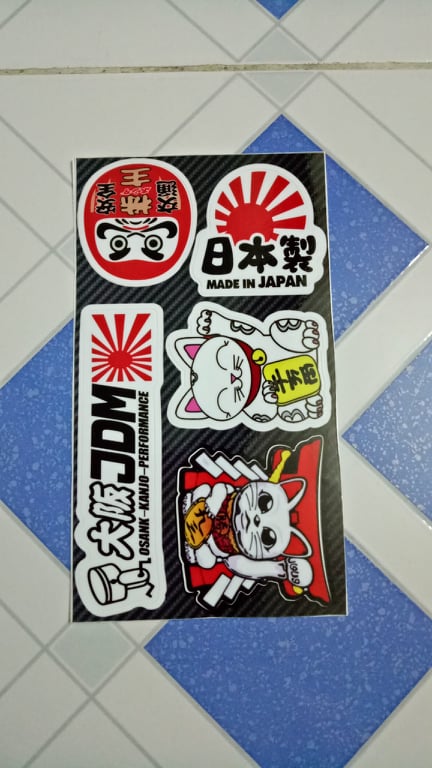 Tem stiker mèo thần tài lật đật