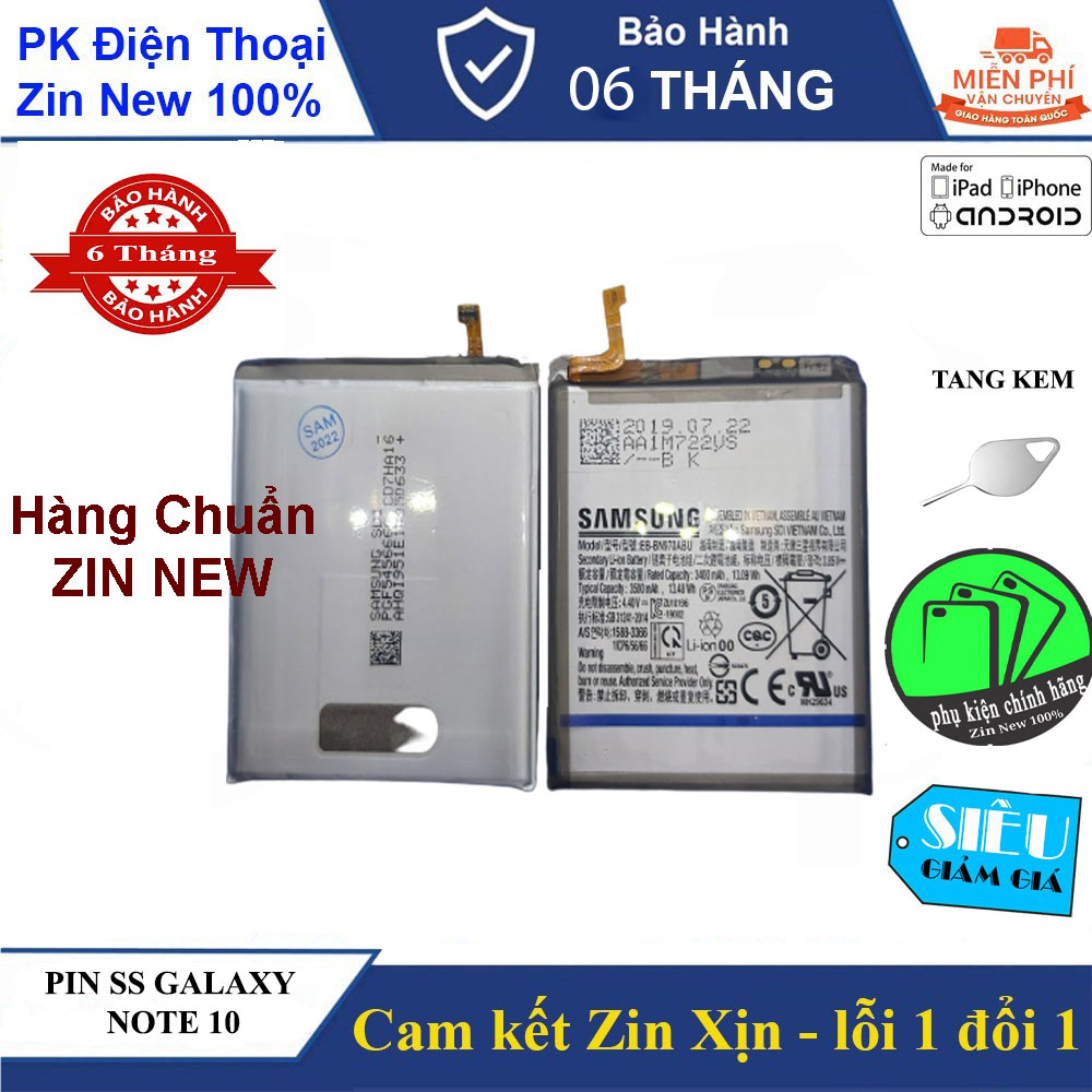 Pin samsung galaxy note 10 - chuẩn zin xịn - nguyên seal