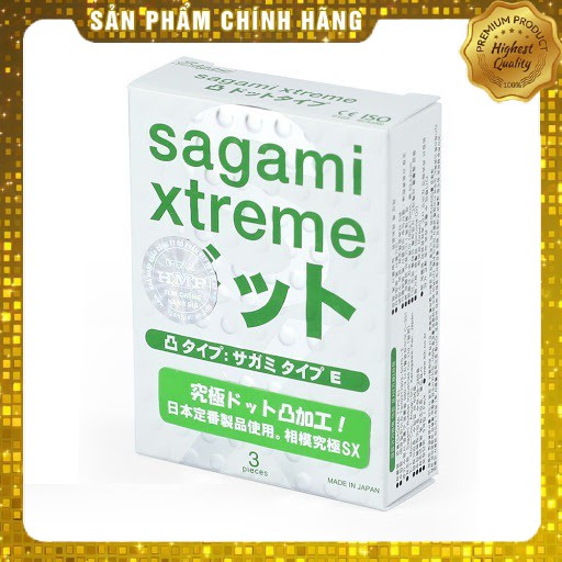Hộp bao cao su gân gai sagami xtreme white - 3 chiếc