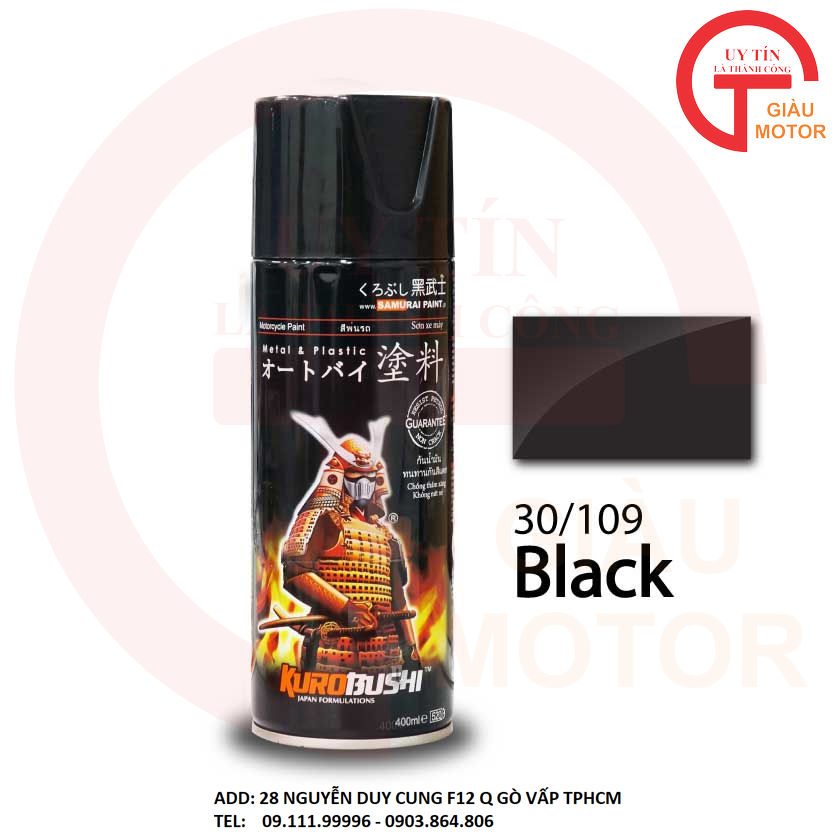 [HCM]SAMURAI MÀU TIÊU CHUẨN 109 MÀU ĐEN BÓNG  BLACK