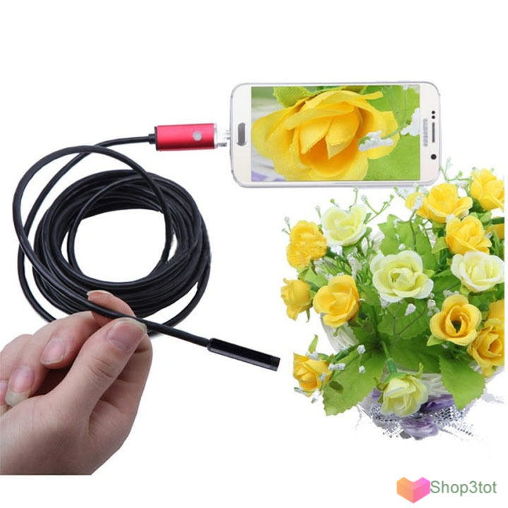 Camera nội soi đầu 5.5mm với kết nối 2 trong 1, hỗ trợ điện thoại Android và máy tính