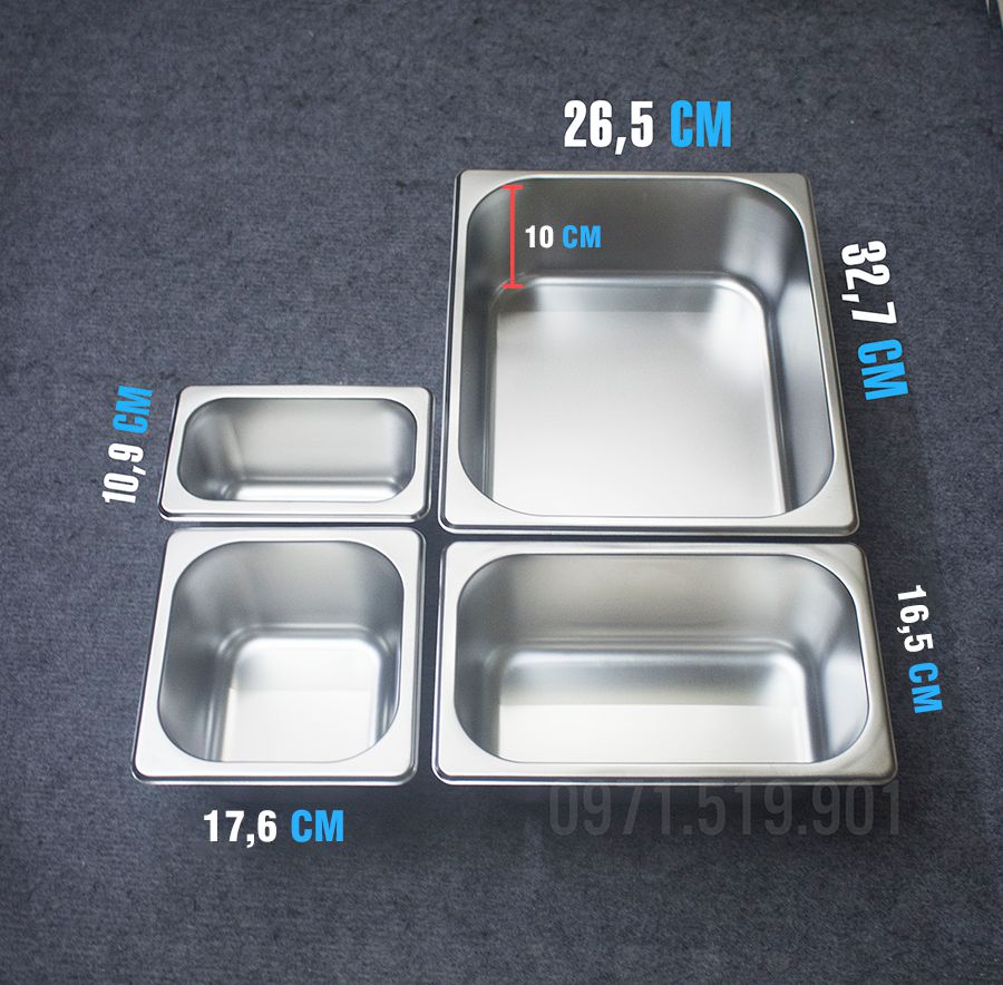Khay đựng topping inox cao cấp ( Đã bao gồm nắp )