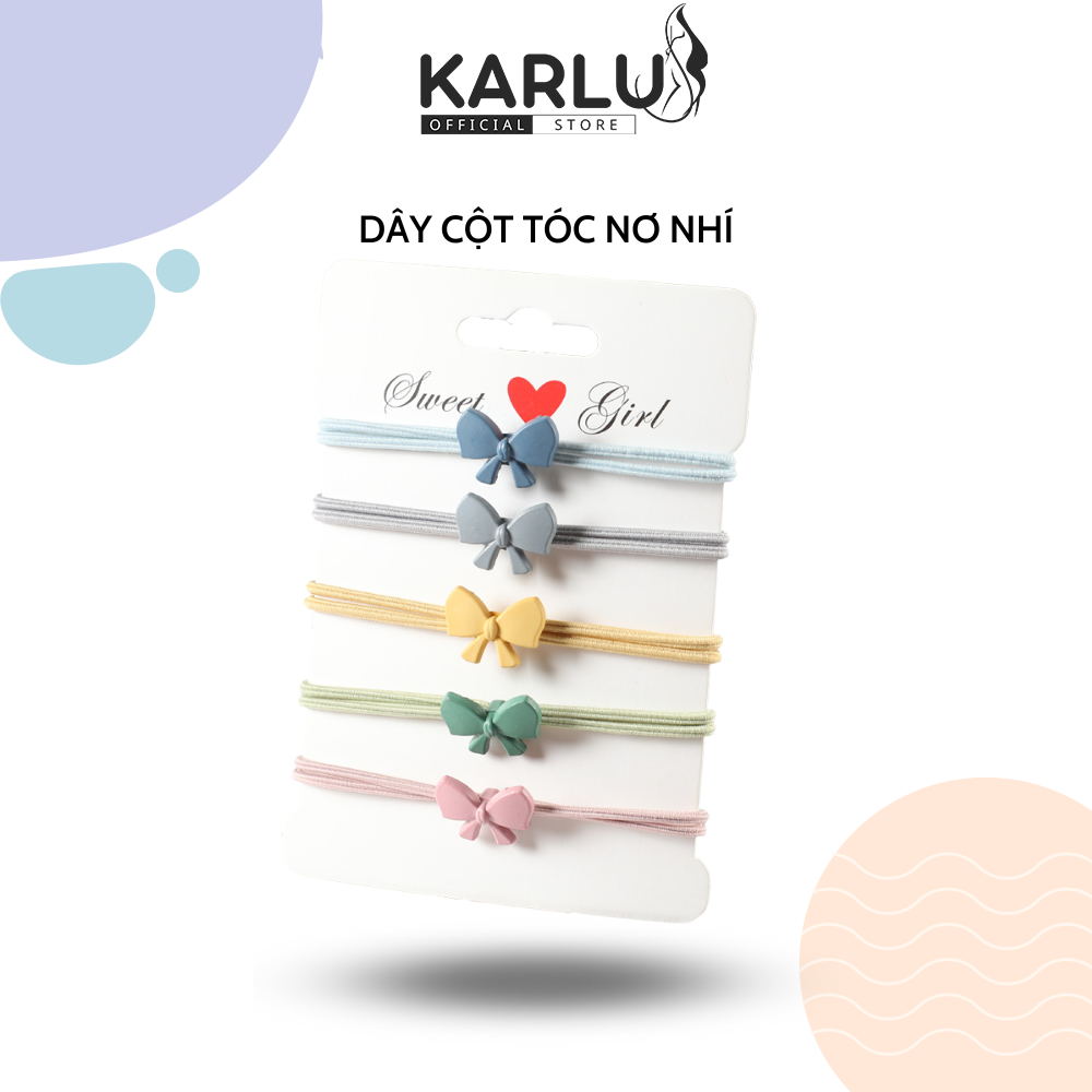 Dây cột tóc hình nơ nhí, dây buộc tóc, phụ kiện đồ ngủ KARLUS