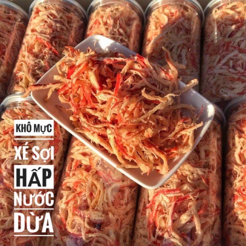 300g khô mực xe sợi hấp nước dừa loại đặc biệt- thơm ngon