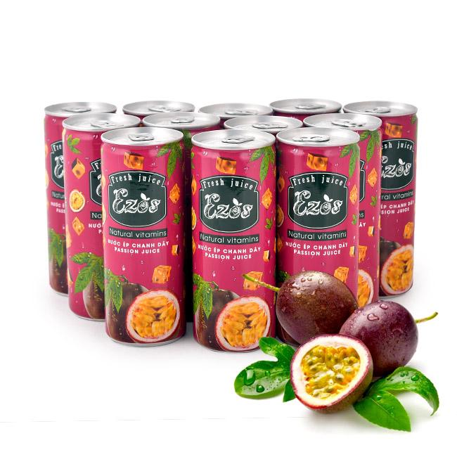 Nước ép chanh dây ezos lốc 12 lon x 240ml