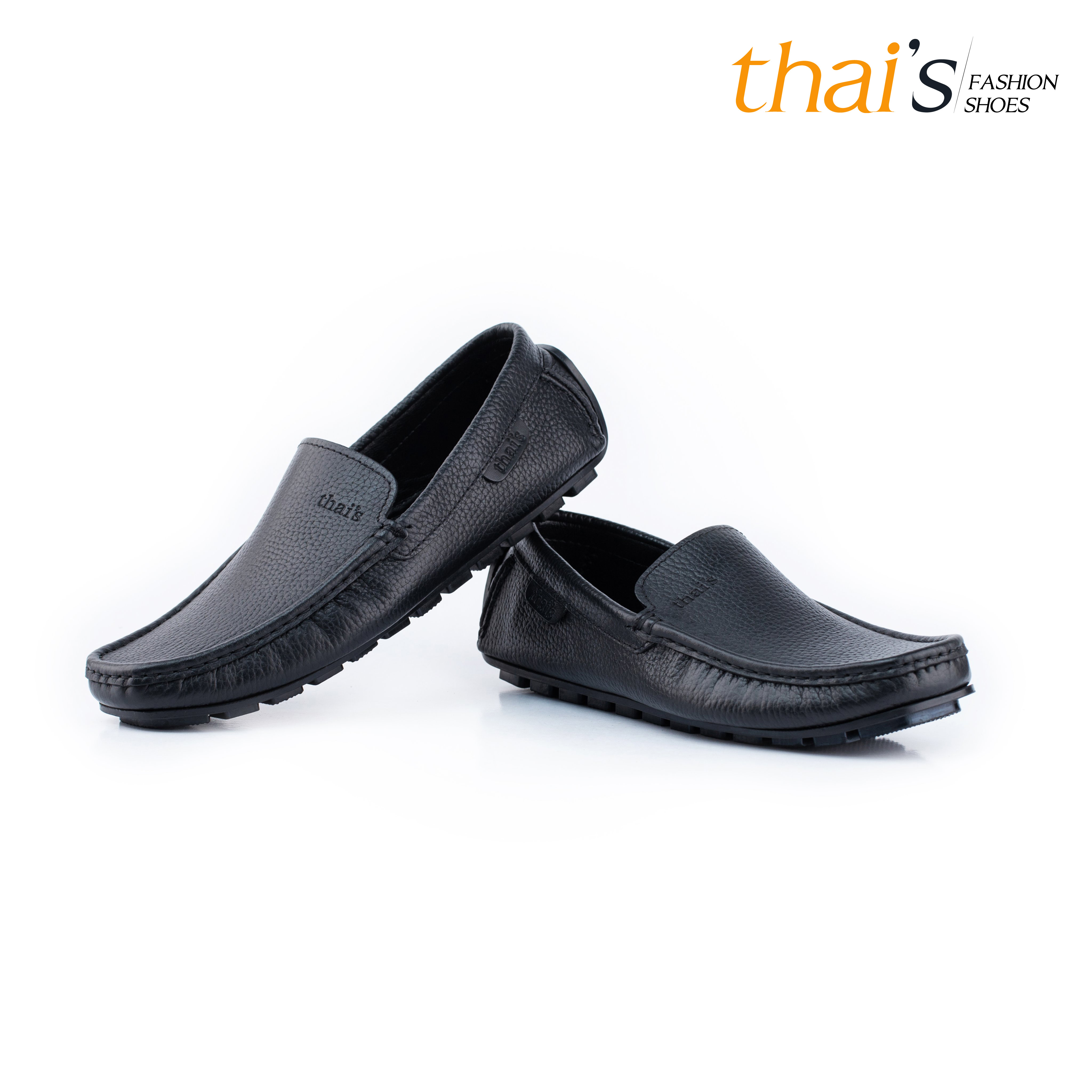 Giày lười nam da bò thật 100%, màu đen trơn da bò mềm. Tặng 1 đôi tất, bảo hành 2 năm