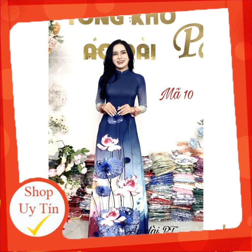 ] áo dài lụa nhật 👗 freeship 👗 áo dài chất lụa nhật in 3d đẹp
