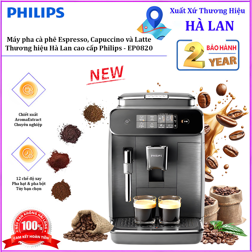 Máy Pha Cà Phê Espresso Tự Động Philips EP0820 Panarello 800 Pha Cappuccino Latte Chính Hãng. BH 2 NĂM