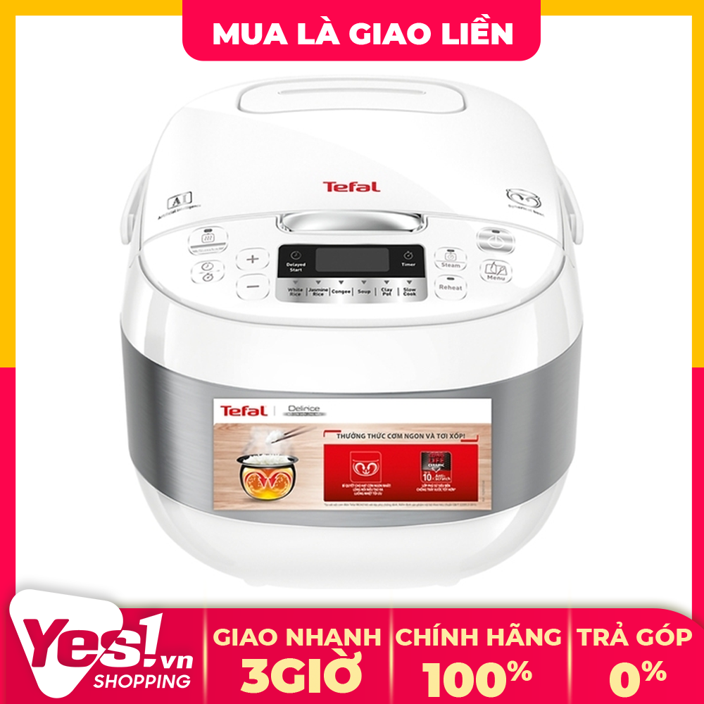 Nồi cơm điện tử tefal 1.8 lít rk752168 - bảo hành chính hãng - voucher 10% lên đến 800k