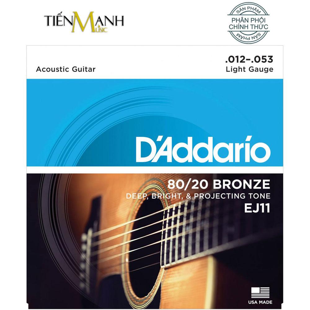 Bộ dây đàn guitar acoustic cỡ 12 d'addario ej11 - hãng phân phối chính thức