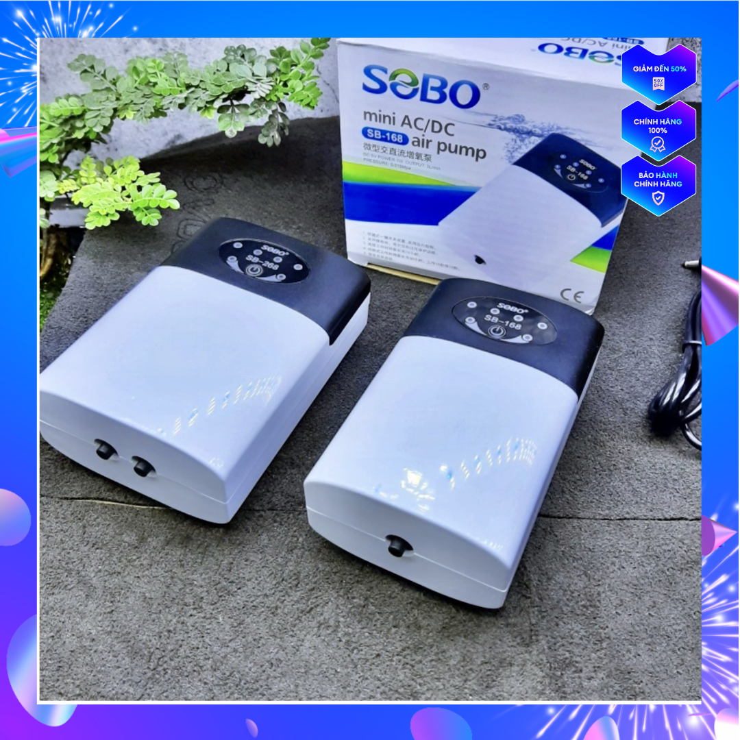 Máy sủi khí tích điện SOBO dùng cho hồ cá. Siêu êm