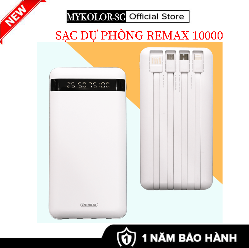 Pin sạc dự phòng remax rpp222 - 10000mah .lỗi 1 đổi 1 . bảo hành 12 tháng