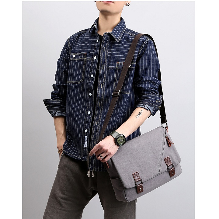 Video Túi đeo chéo nam túi vải thô Canvas túi nam đeo chéo túi xách nam