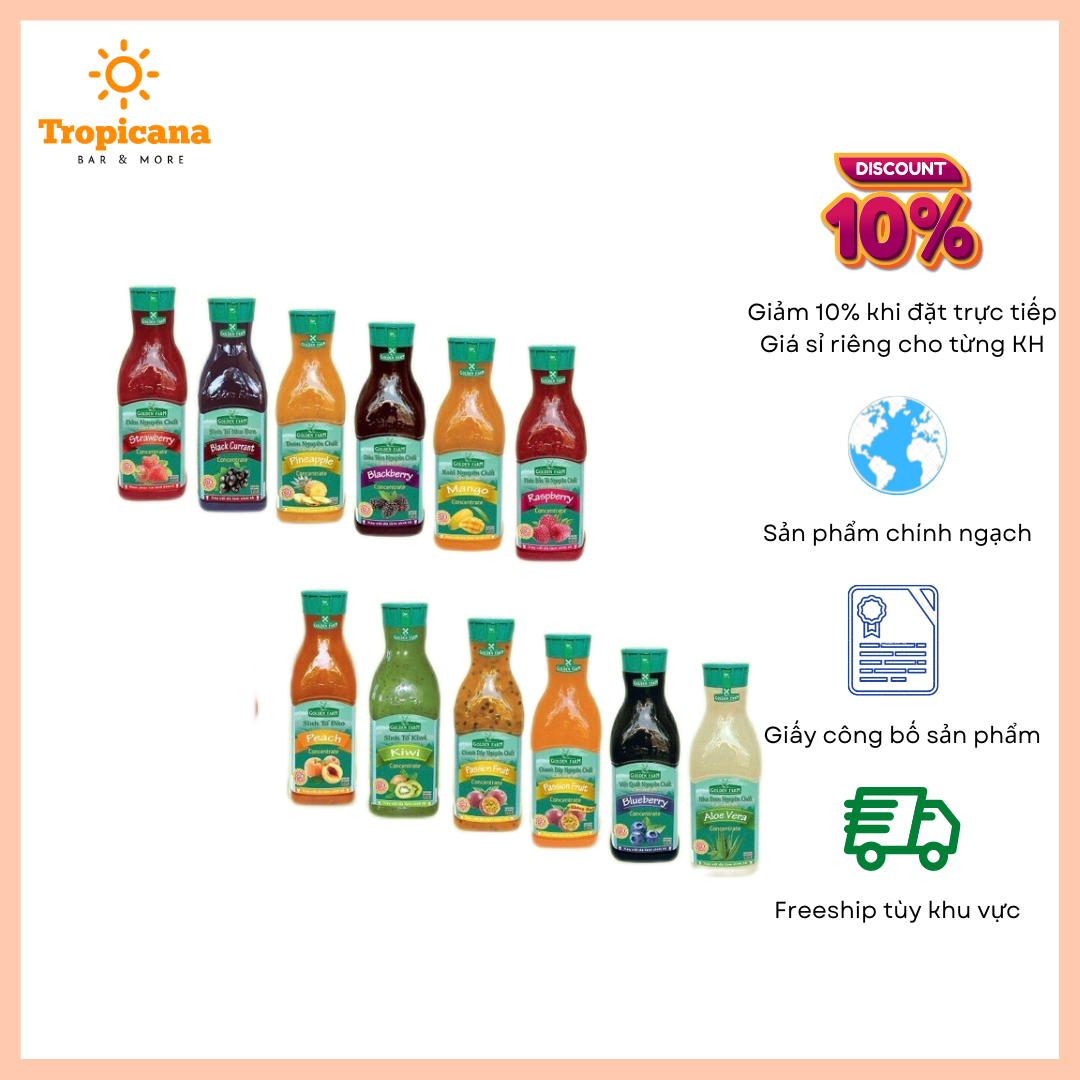 Sinh tố golden farm đủ mùi - chai 1l