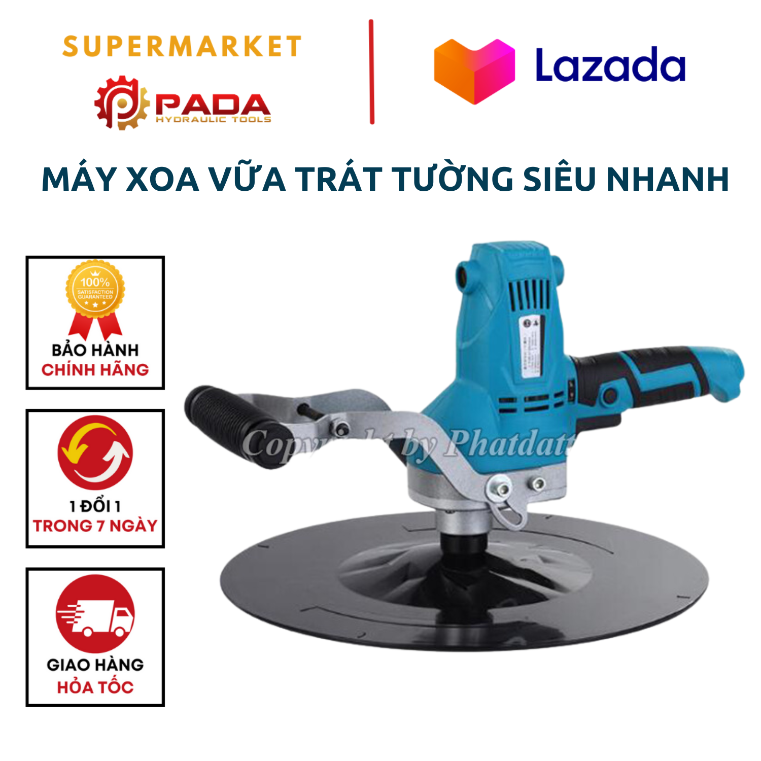 Máy Xoa Vữa Trát Tường Siêu Nhanh, Siêu Mịn-Phù hợp xoa trát nhiều bề mặt.