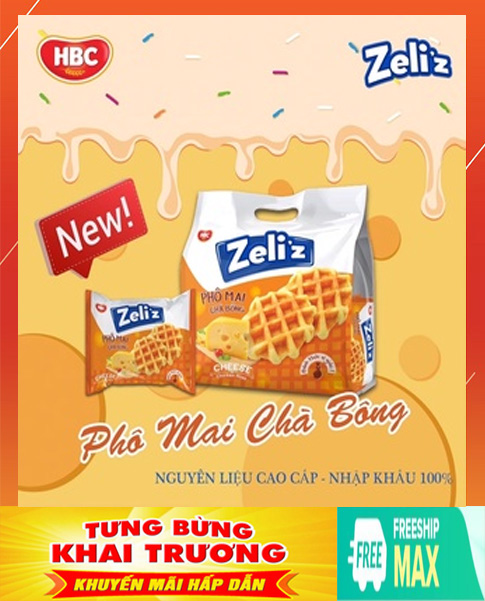 Bánh zeli z vị gà quay chà bông - vị phô mai chà bông , xốp mềm .