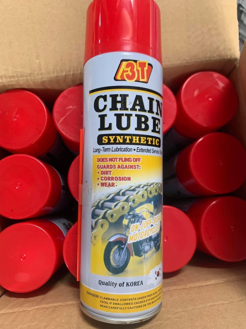 Dưỡng sên, dưỡng xích xe máy 3T Chain Lube - Chai xịt dưỡng bôi trơn sên xích xe máy