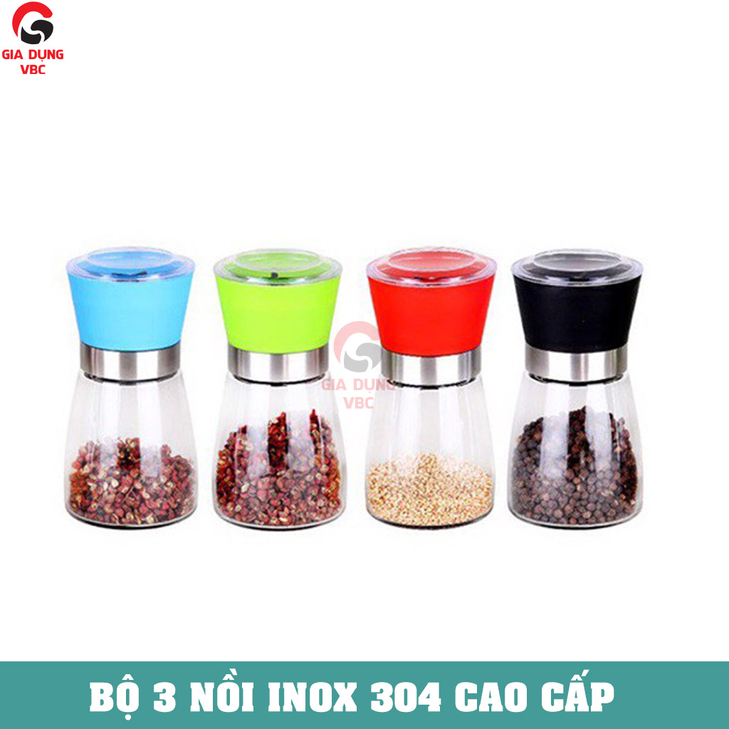 Cối Xay Tiêu Kiêm Đựng Tiêu Đa Năng Bằng Thủy Tinh Có Tay Cầm, Cối xay tiêu kiêm lọ đựng tiêu