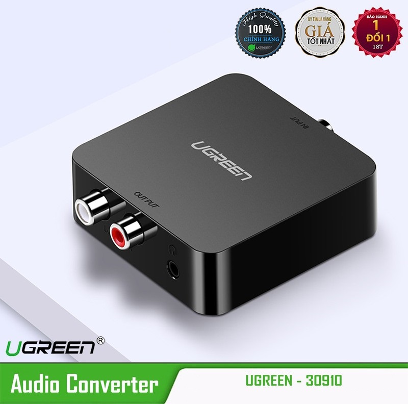 Bộ chuyển đổi Digital Audio sang Analog Audio (Optical to AV) - Ugreen 30523