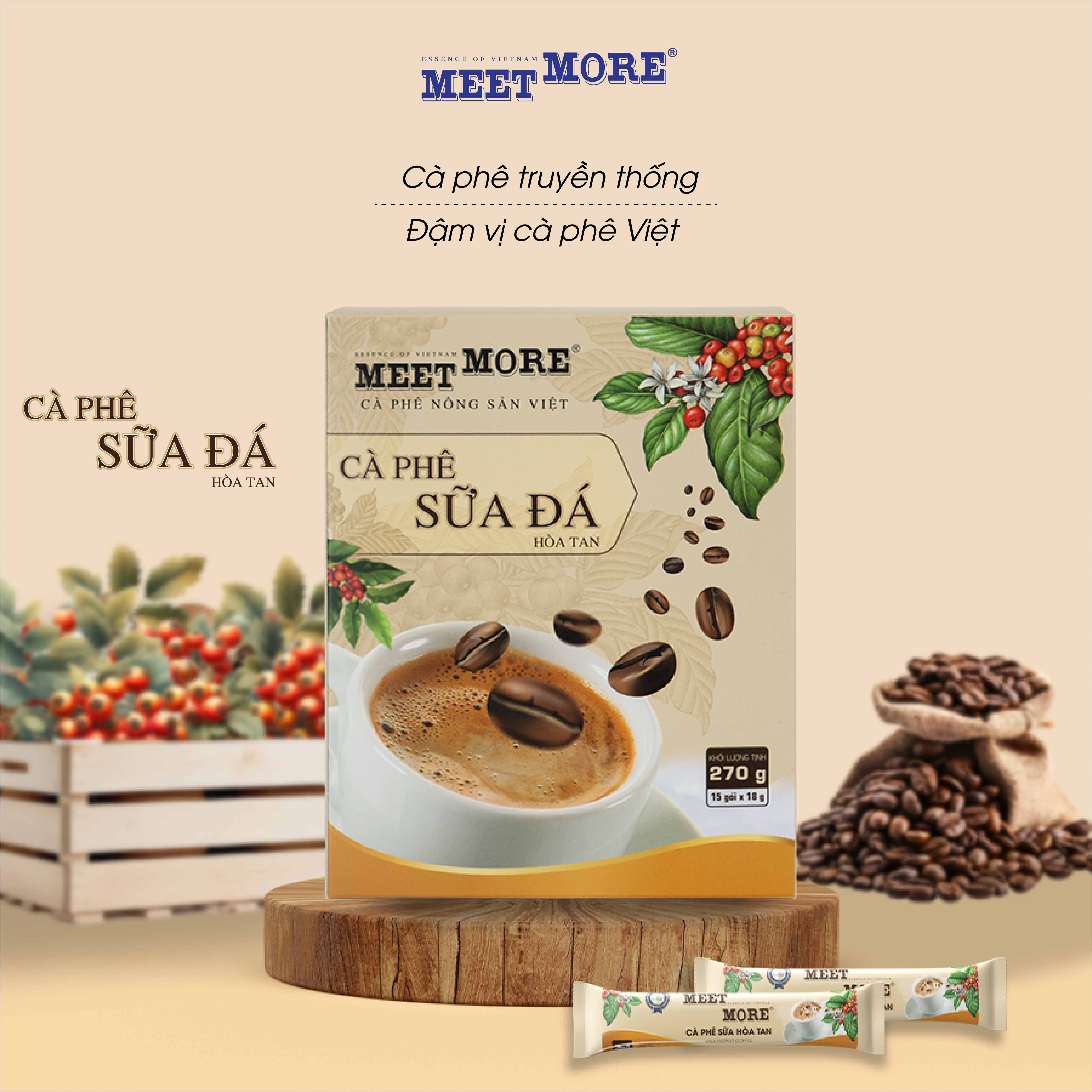 Hộp cà phê hòa tan sữa đá Meet More