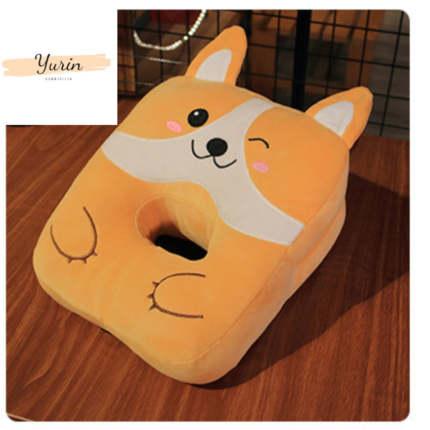 Gối ngủ trưa Corgi vải siêu mềm co giãn - Gối ngủ trưa văn phòng 35cm