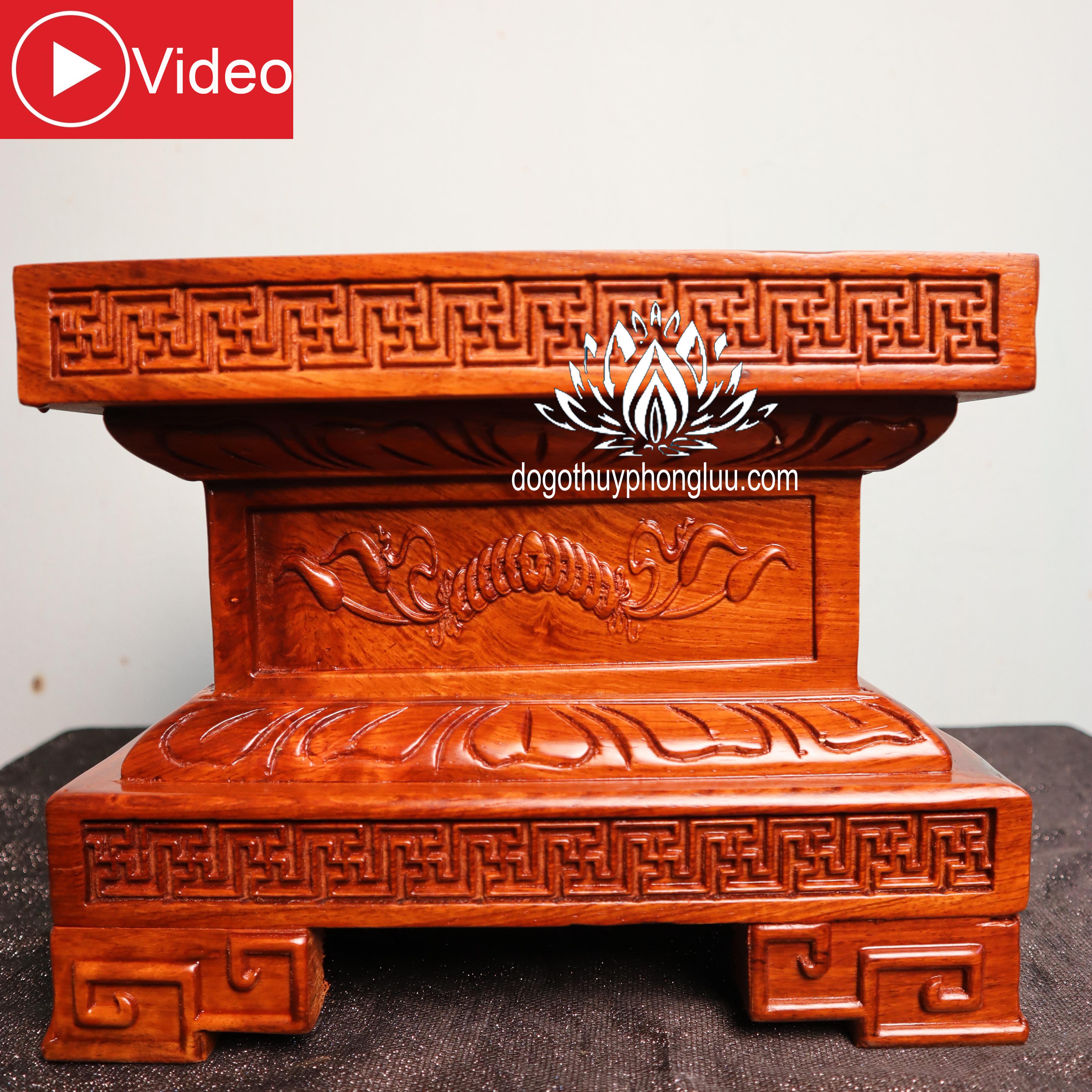 Đôn chân loa,Kỷ chiện,Đế vuông gỗ hương cao 20cm nhiều cỡ mặt vuông