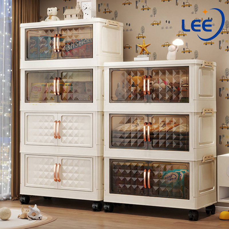Tủ Nhựa Gấp Gọn Thông Minh Tủ quần áo Thùng Nhựa Tủ Đựng Đồ Chơi Bánh xe xoay 360° hộp nhựa Storage cabinet hộp đựng đồ đa năng