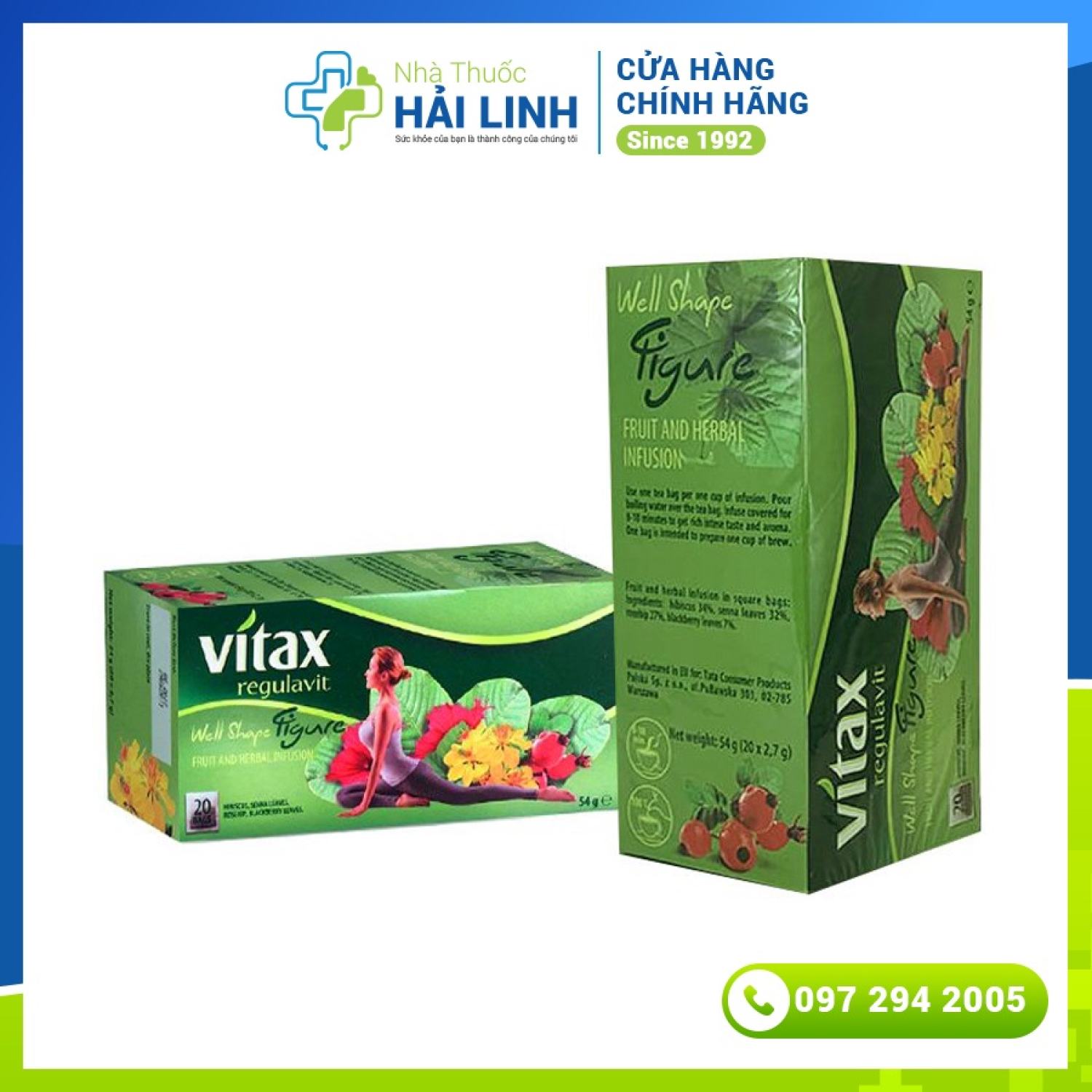 Trà Vitax giảm cân đẹp dáng Trà trái cây và thảo dượᴄ Figure