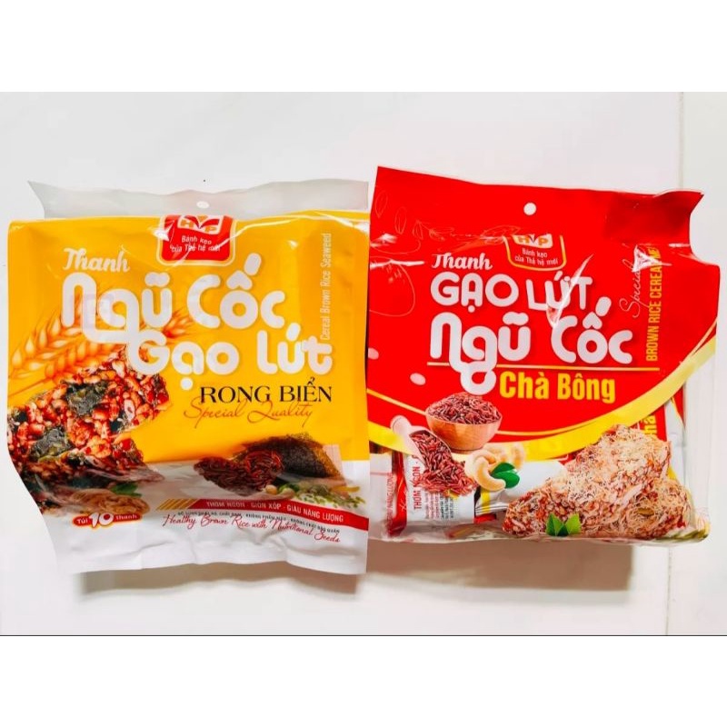 Thanh gạo lứt ngũ cốc chà bông/ rong biển túi 220g
