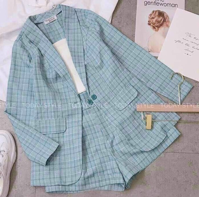 [HCM]Áo vest nữ cao cấp kèm quần và áo hai dây xịn sò set ba món bốn màu ( hồng xanh nâu và xám )