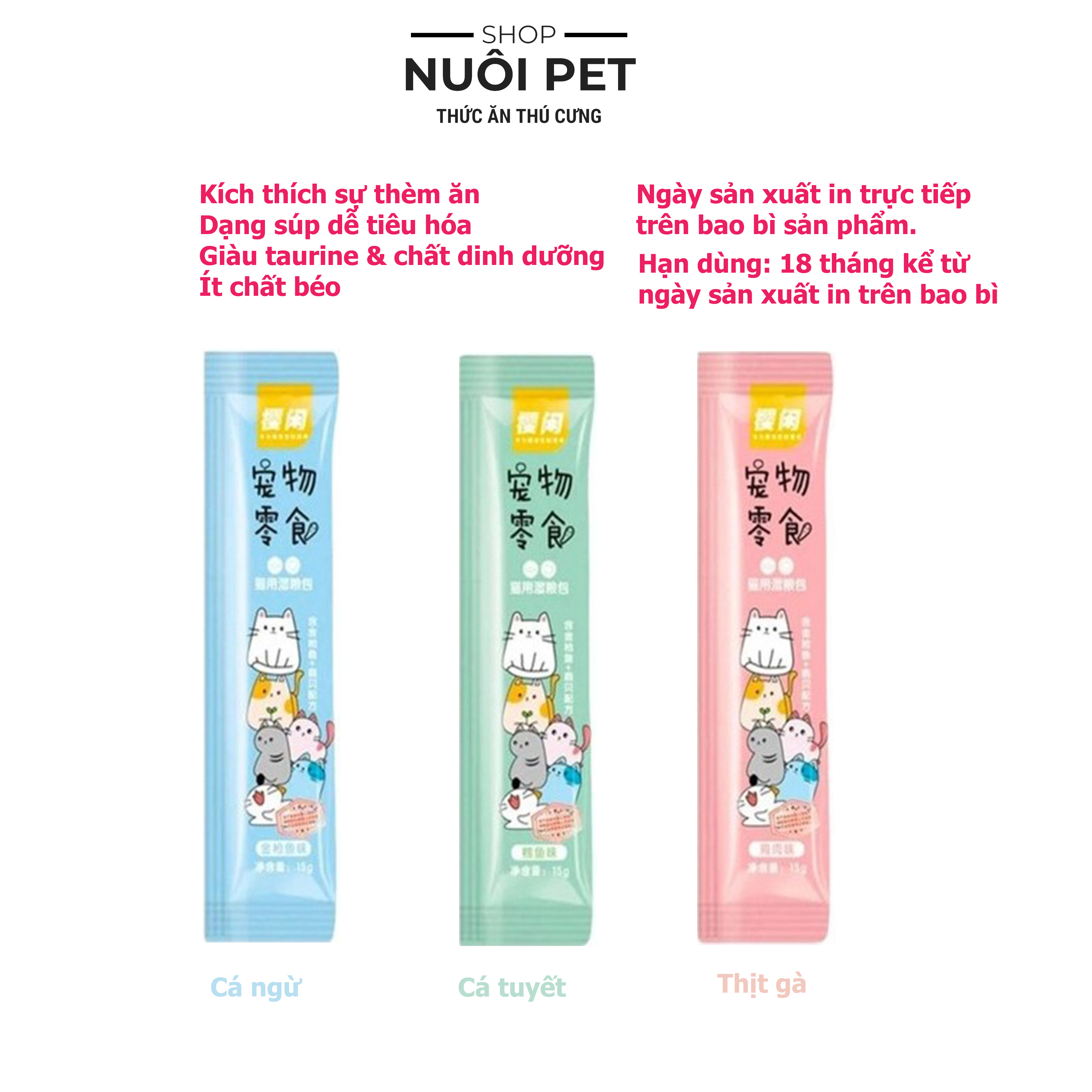  Combo 100 thanh - 200 Thanh Súp Thưởng Cho Mèo Shizuka Soup Thưởng Cho Mèo Súp Dinh Dưỡng,Bù nước cho mèo - Nuôi Pet Shop 