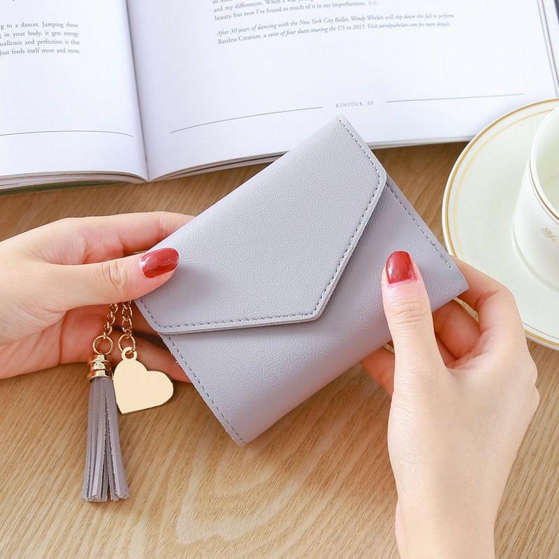 Ví bóp tiền ví ngắn ví nữ ví để tiền ví thẻ nữ khóa trái tim mini cầm tay xinh xắn