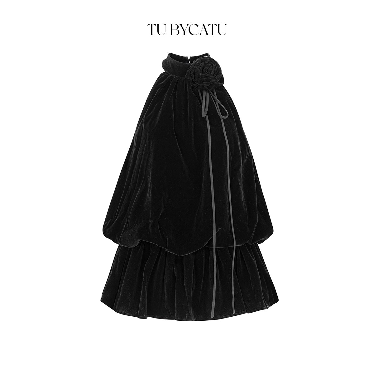Tubycatu | đầm yếm rosa velvet black