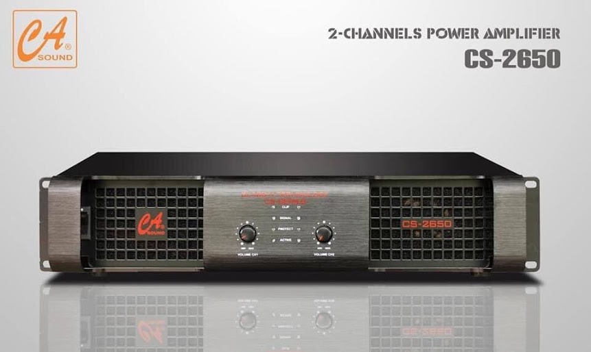 Đẩy công xuất ca sound cs 2650 chuẩn hãng 32 sò 2 kênh 800w /1 kênh nếu loa 8 ôm 1000w/1 kênh nếu loa 4 ôm.