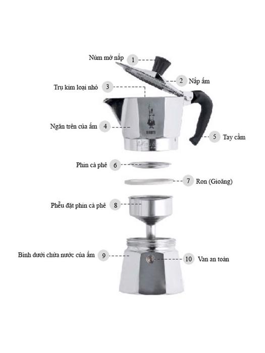 Bình pha cà phê bialetti moka 3 cup