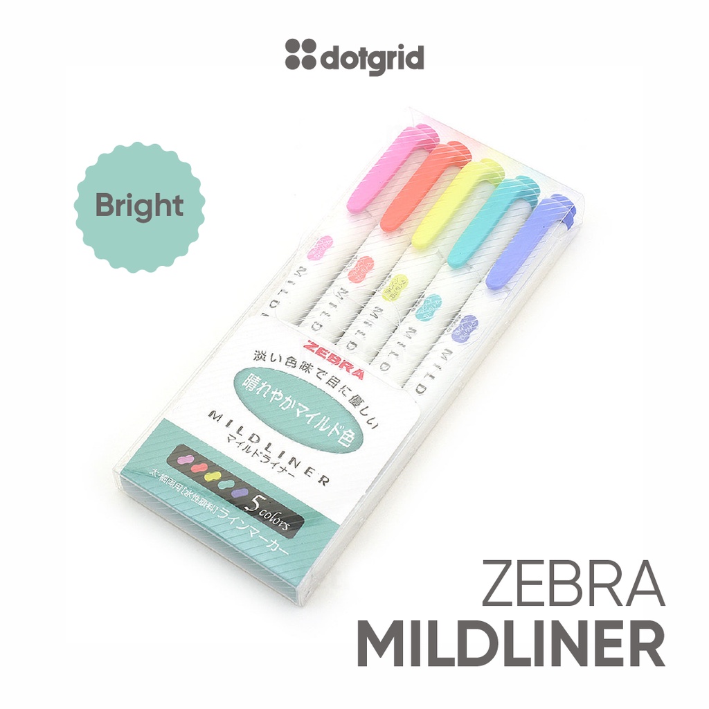 Set 5 bút highlight zebra mildliner-wkt7-5c-hc