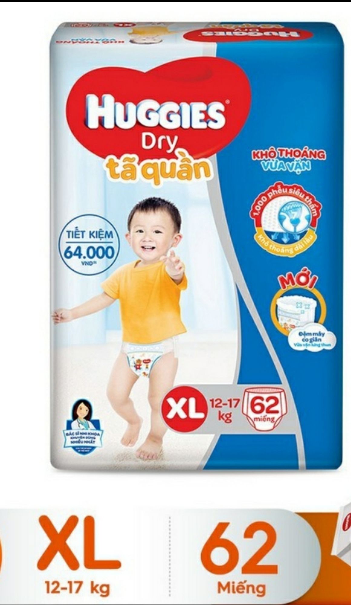 Tả quần huggies m74, l68, xl62 ,xxl56