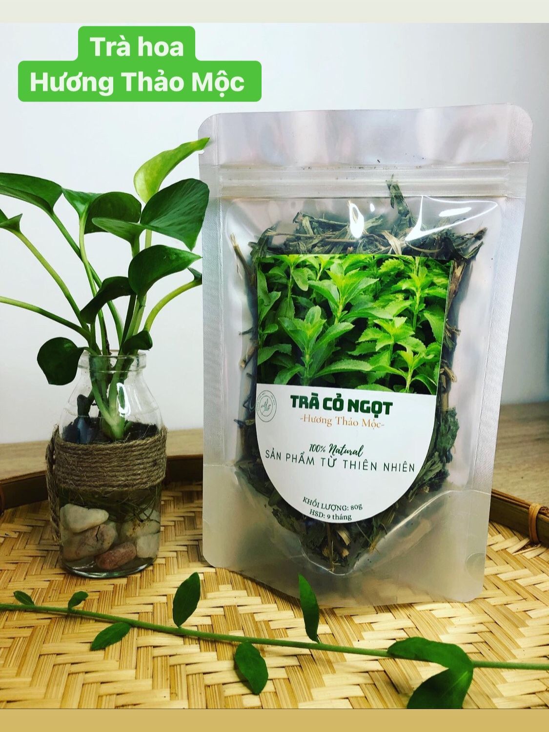 Trà cỏ ngọt - trà hoa natural thảo mộc
