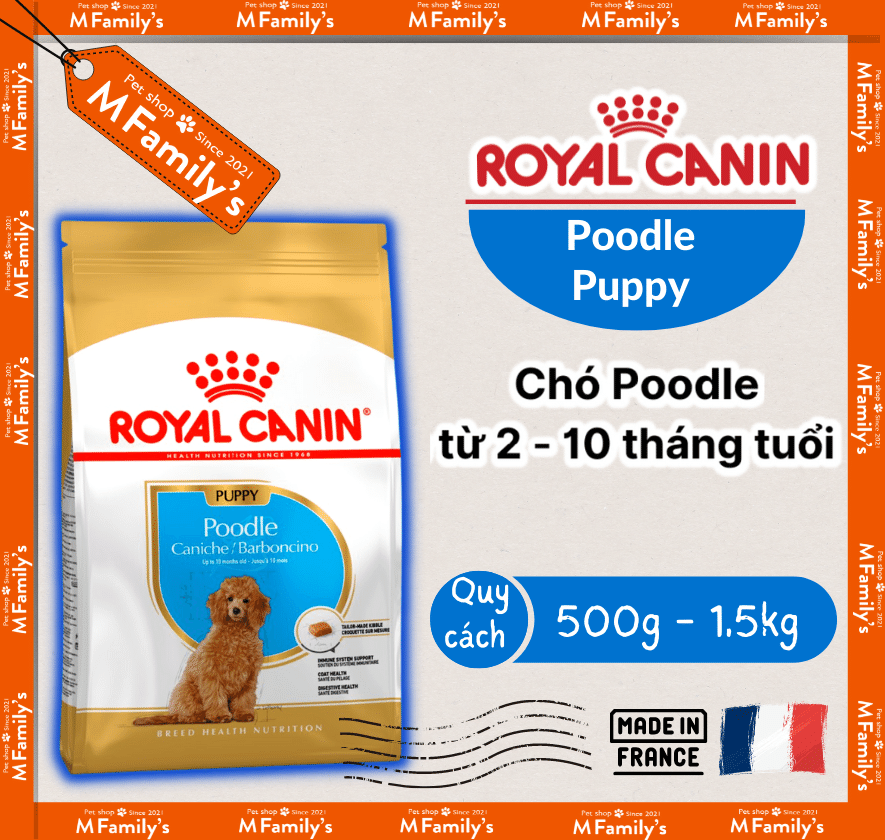 Royal Canin Poodle Puppy 1.5kg - Thức ăn cho chó Poodle dưới 10 tháng tuổi